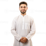 portrait-of-young-handsome-muslim-man-in-muslim-dress-shalwar-kameez-on-transparent-background-png